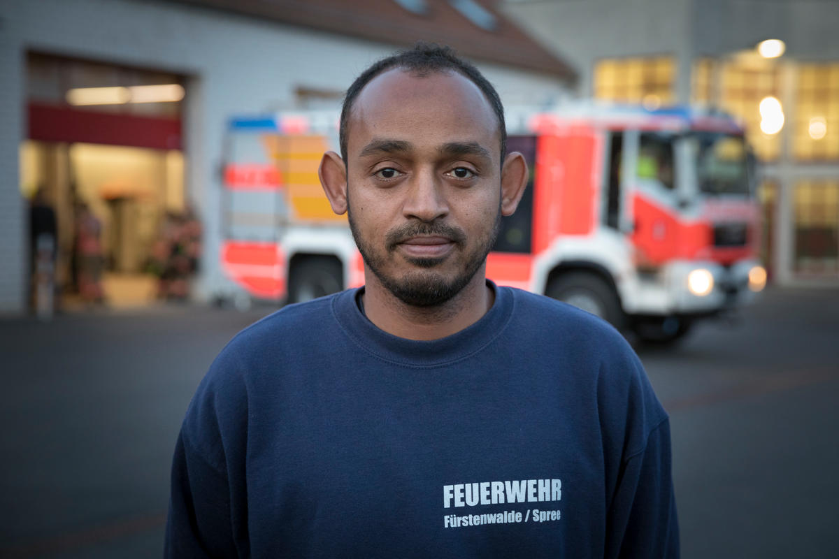 Germany. Somali asylum-seeker joins local fire brigade