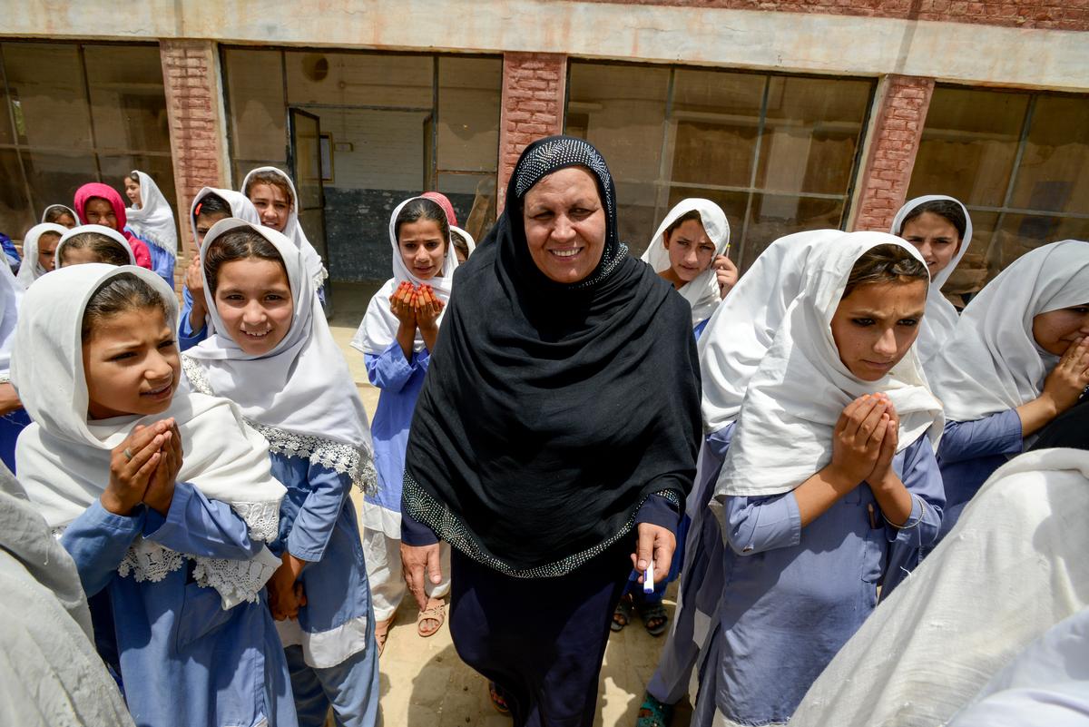 Pakistan. Aqeela Asifi the 2015 winner of UNHCR's Nansen Refugee Award.