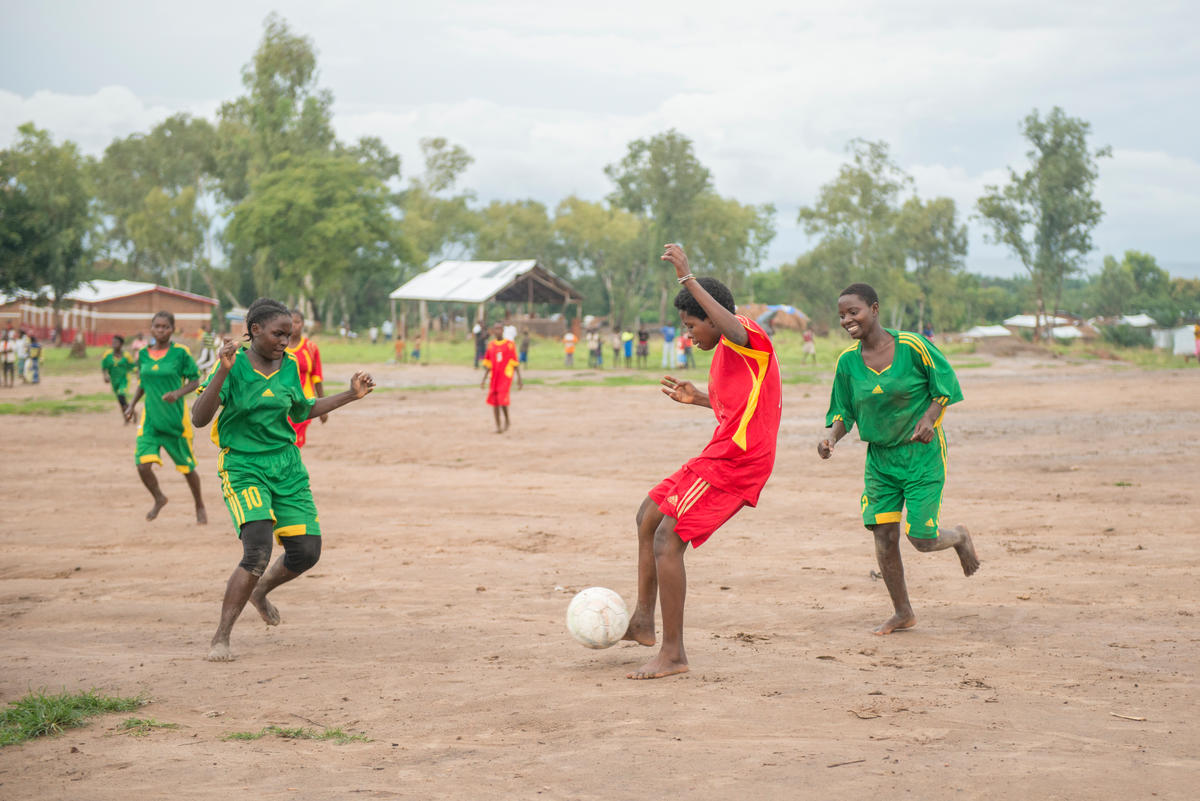 Democratic Republic of the Congo. Burundian footballer wows her camp