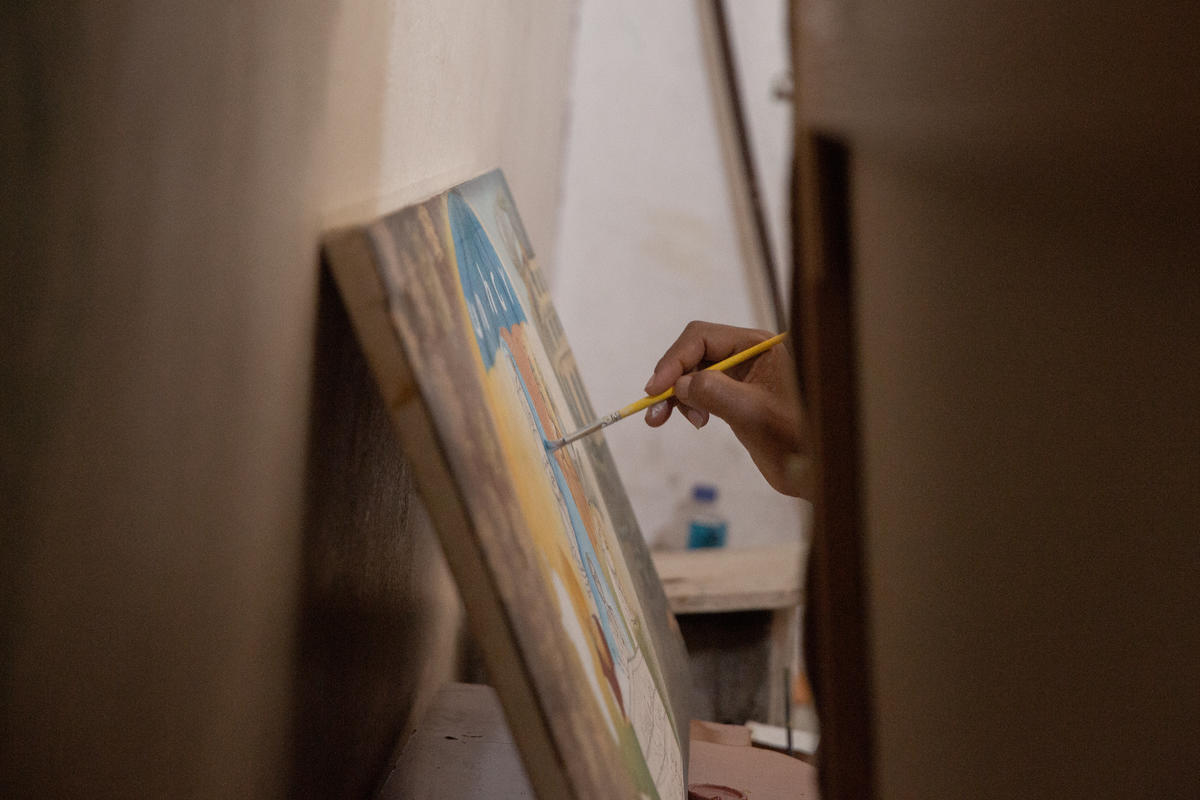 Libya. Art provides comfort and hope for Eritrean refugee