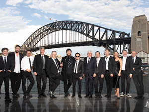 Members of The Blueberries are joined by various artists that performed Blue Skies on the eve of its launch in Sydney. 