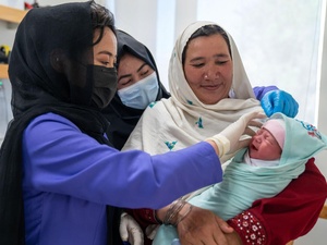 Midwives during their practical work in Bamyan Provincial Hospital, Afghanistan.