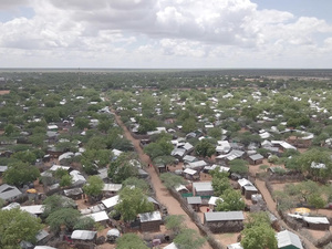 Kenya. Aerial view of Dadaab Refugee Camp