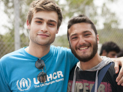 Greece. UNHCR High Profile Supporter Douglas Booth visits refugees