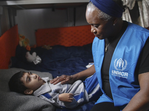 UNHCR Goodwill Amabassador Barbara Hendricks meets refugees in Greece