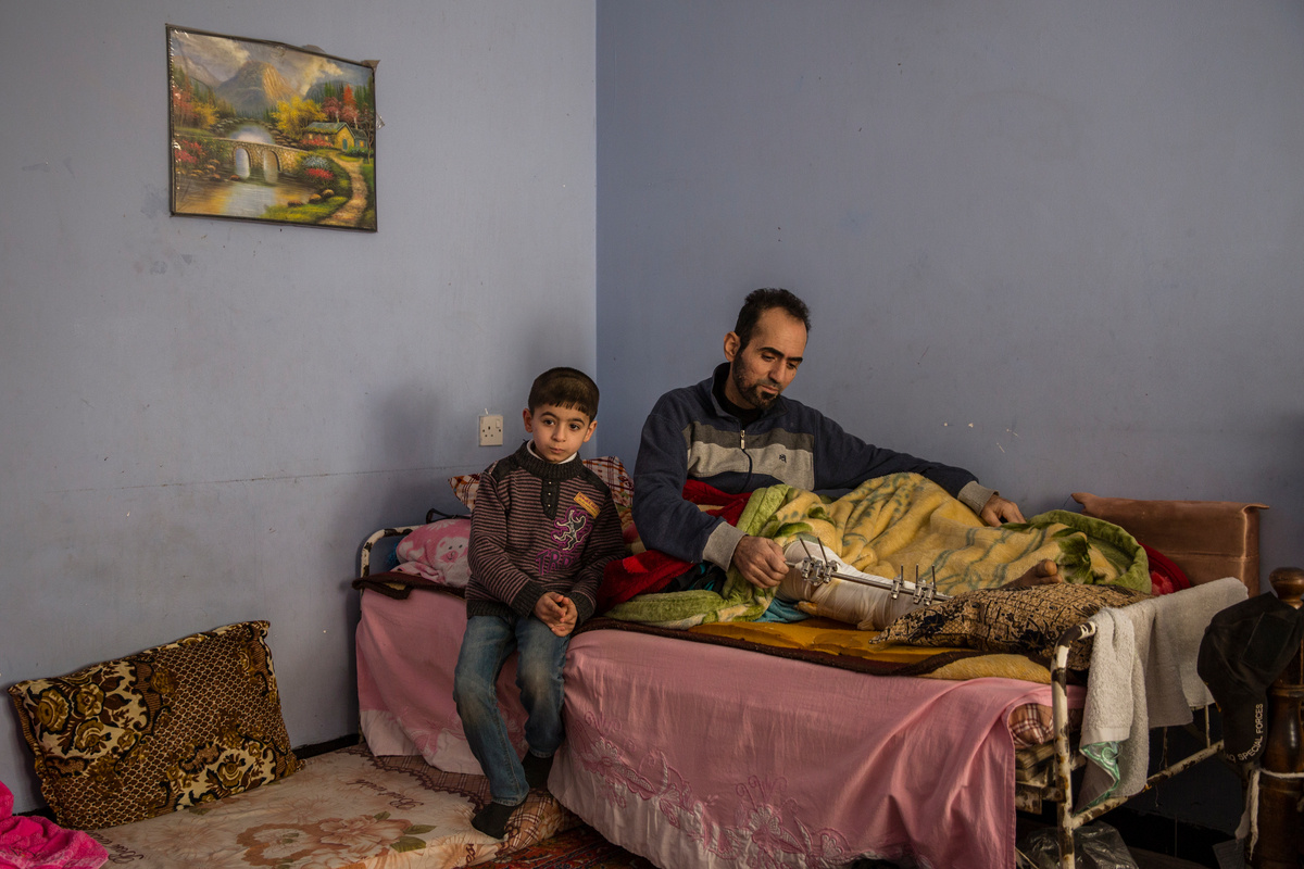 Mosul. Civilians in war torn Mosul