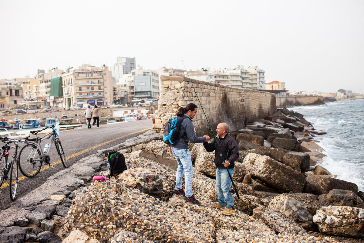 Greece. Fishing for food and leisure in Heraklion