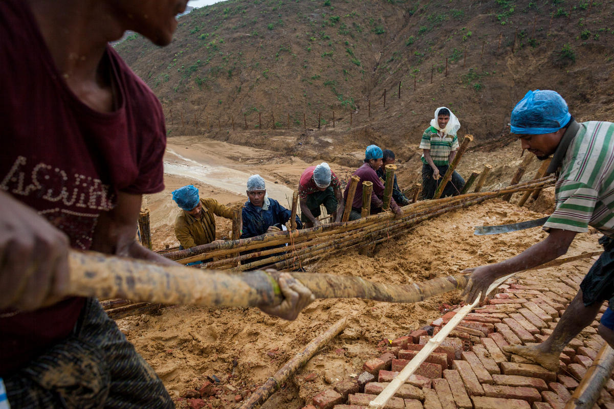 Bangladesh. Rohingya refugees relocate to safer ground