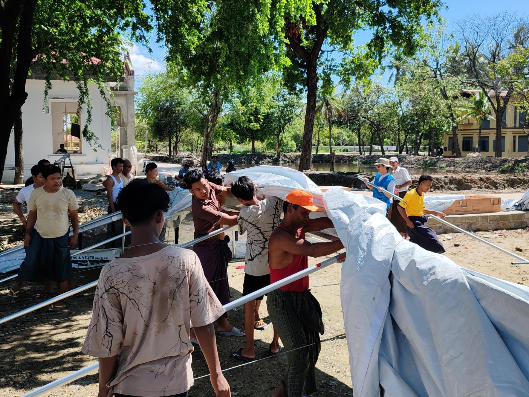 Six months after the earthquake, families in Myanmar continue to face displacement, destruction, and uncertainty. Many families continue to live in temporary shelters as they work to rebuild their homes and their lives