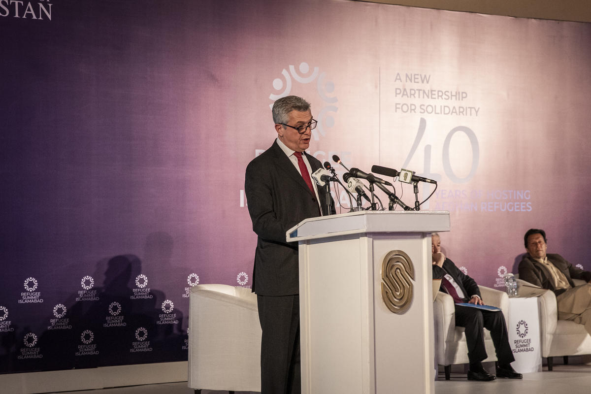 Pakistan. Ant&oacute;nio Guterres and Filippo Grandi attuned Refugee Summit in Islamabad