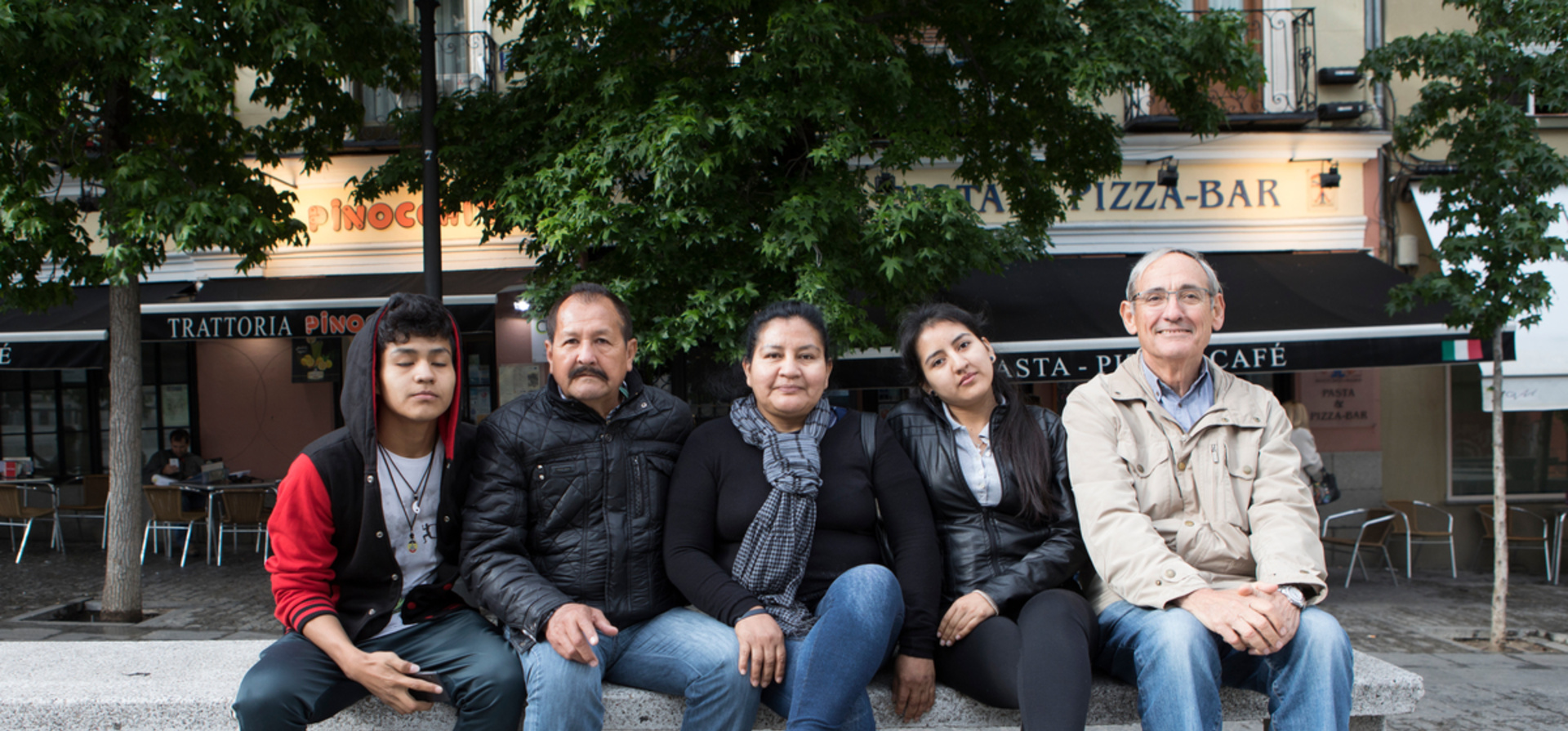 Spain. Colombia refugees helped by Spainish mentor.