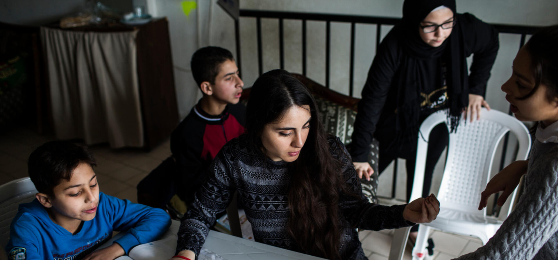 Lebanon. Homework club for Syrian schoolchildren