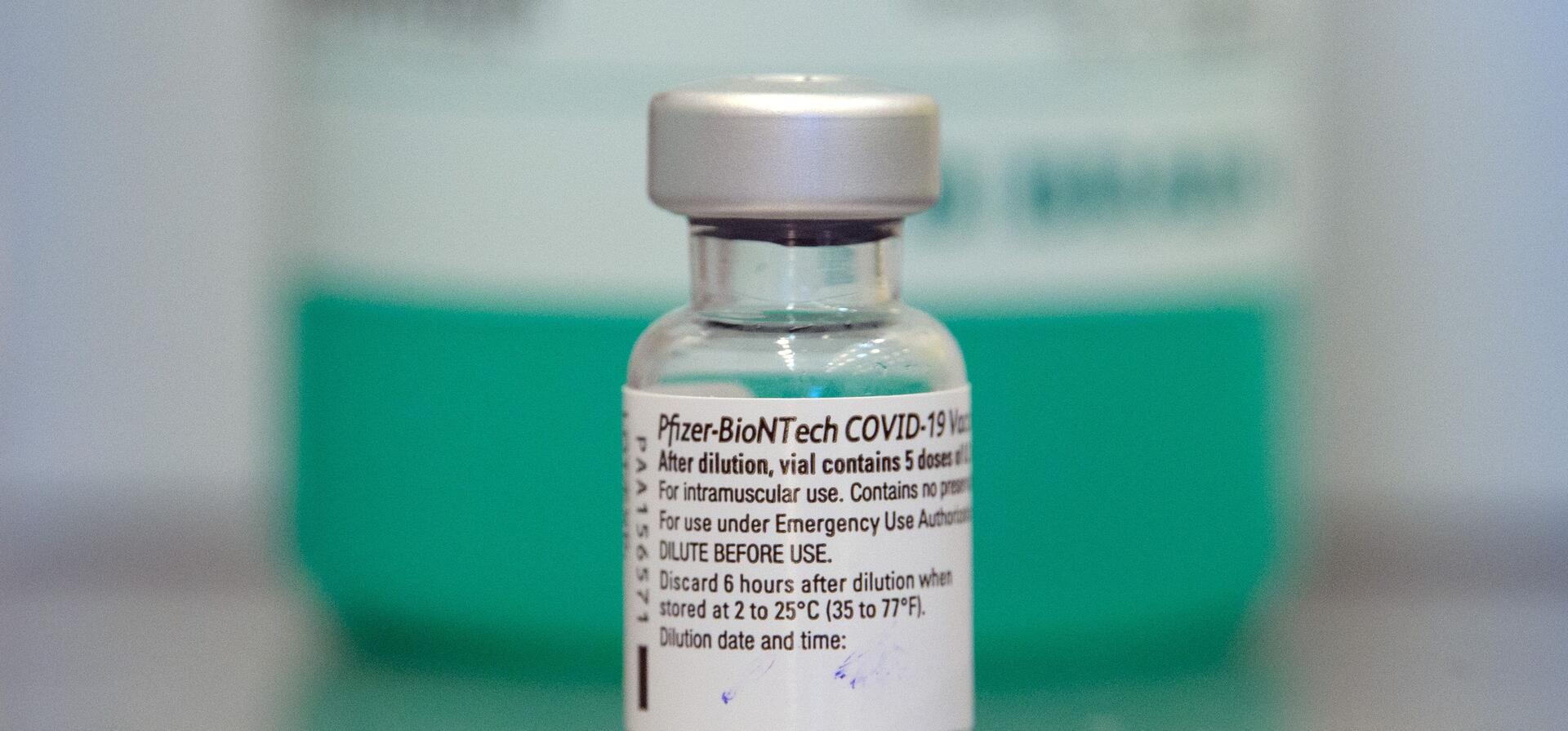 A vial of Pfizer-BioNTech's COVID-19.