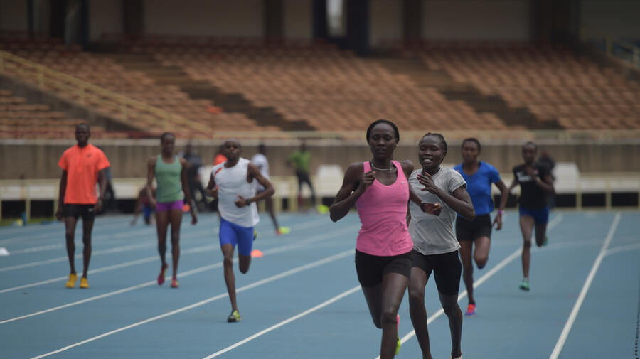 Kenya. The Refugee Olympic Team athletes join the Kenya National Team's training session in Nairobi