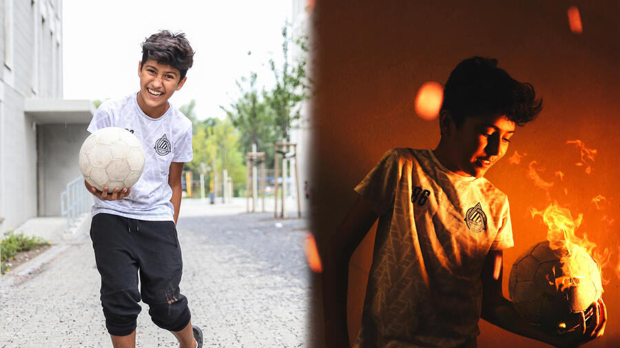 Germany. Shoaib from Afghanistan loves football which is the one constant in his life (The Dream Diaries)