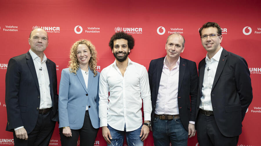 United Kingdom. Mohamed Salah announced as Ambassador for UNHCR / Vodafone Foundation's Instant Network schools programme