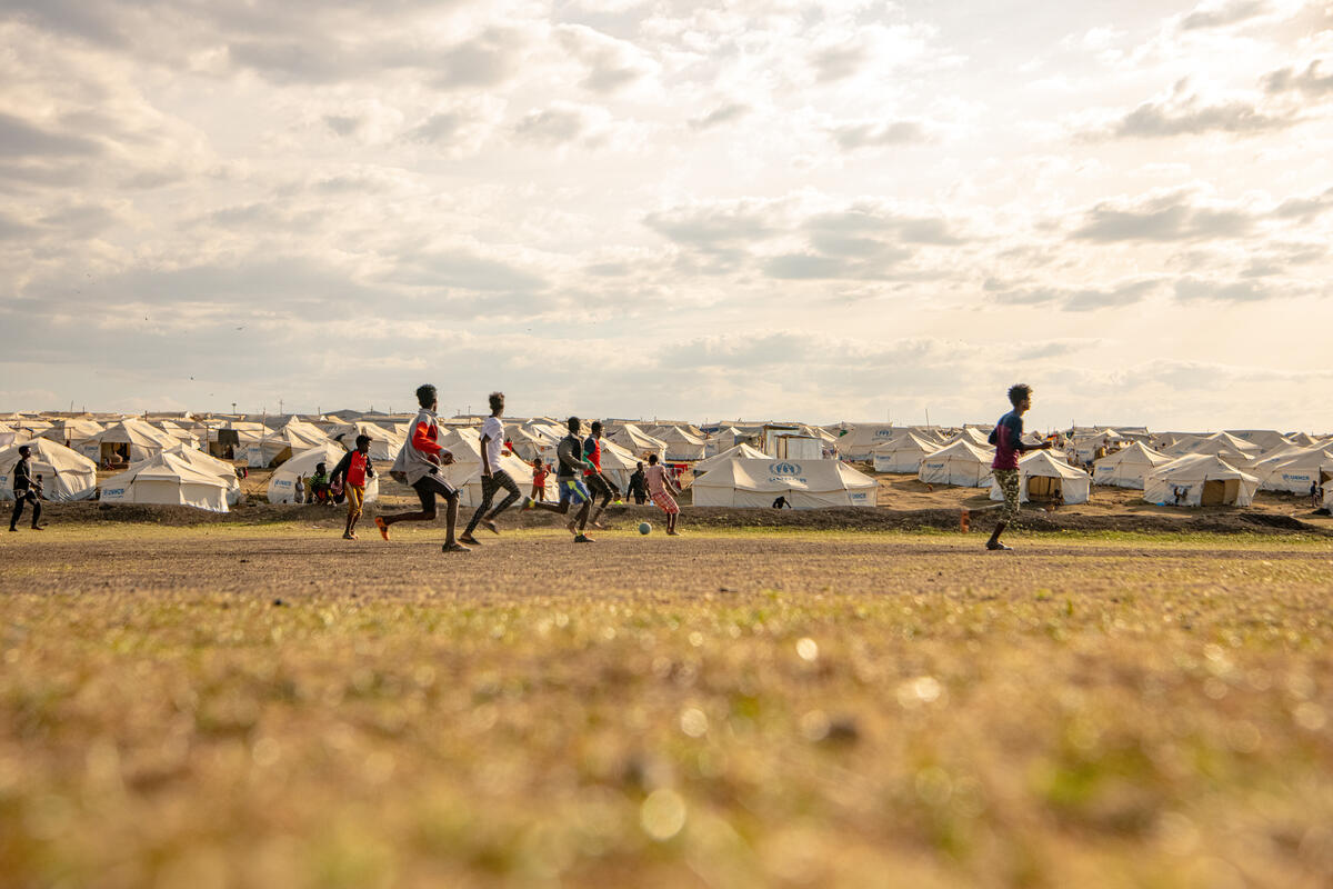 Ethiopia. UN High Commissioner for Refugees, Filippo Grandi, visits Eritrean refugees displaced by war in the Tigray region