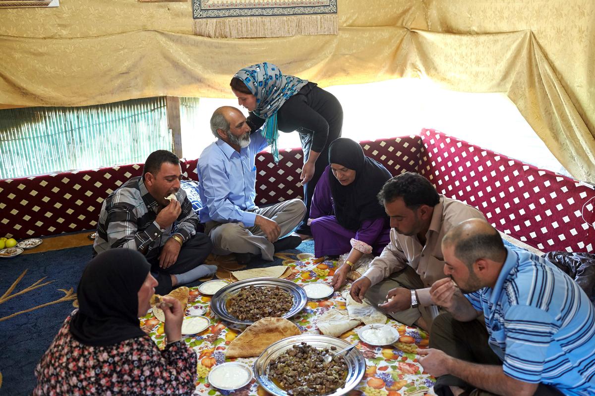 Lebanon. A Syrian refugee family forgets war and celebrates Eid al-Adha
