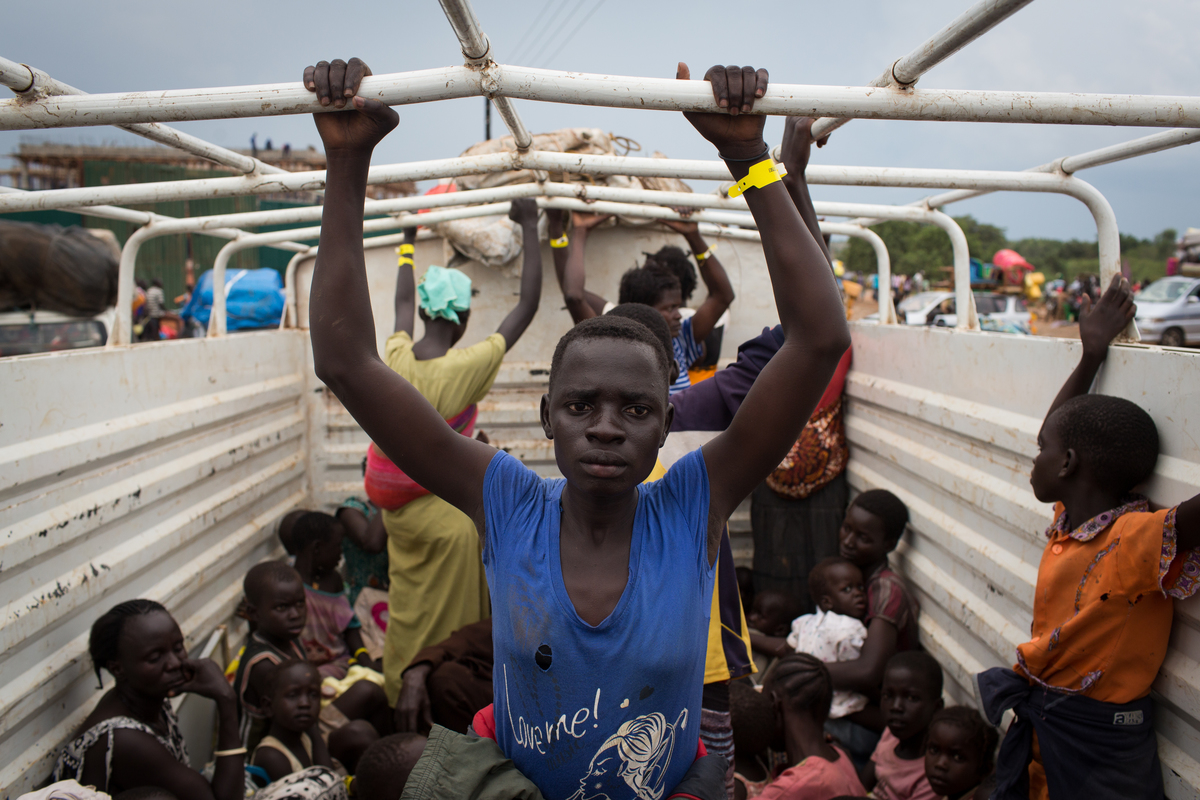 Uganda. Refugees from South Sudan arrive in northern Uganda