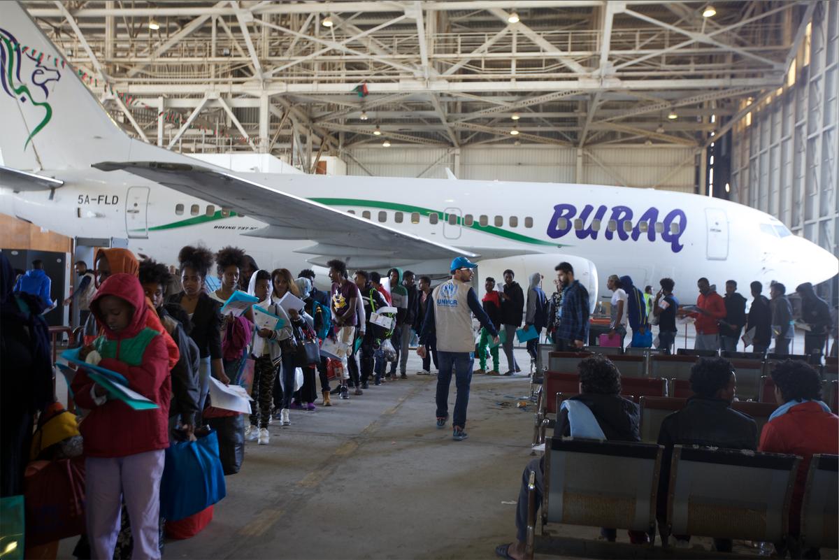 Libya. UNHCR evacuating refugees and asylum-seekers from detention centres in Tripoli to Niger