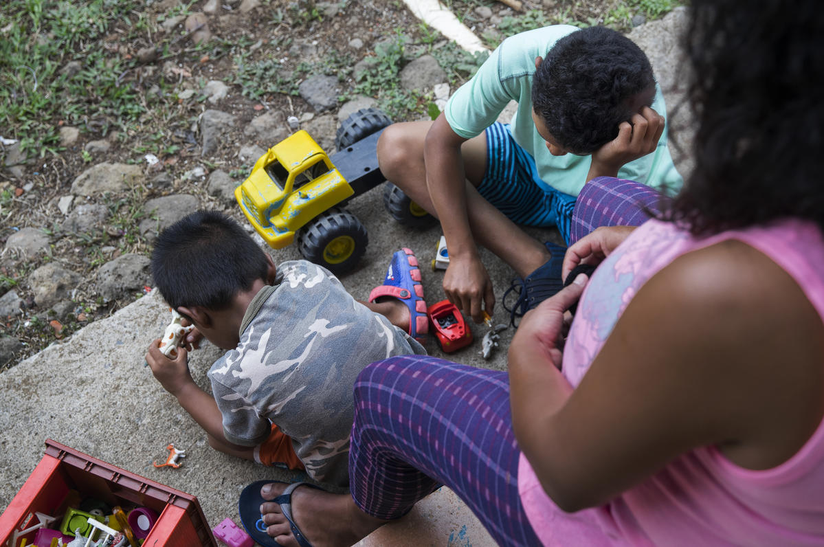 Costa Rica. Nicaraguan family that escaped from the political conflict in Nicaragua