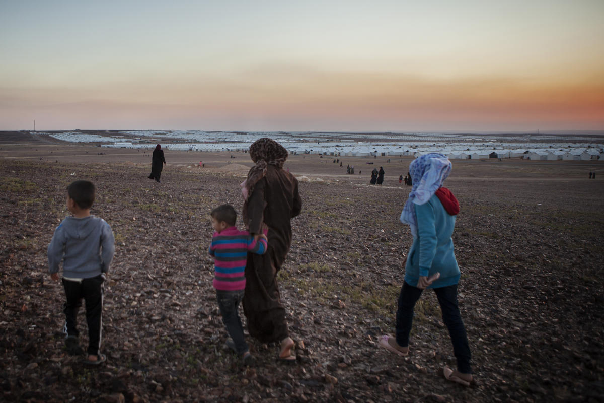 Jordan. Syrian refigees at Azraq refugee camp