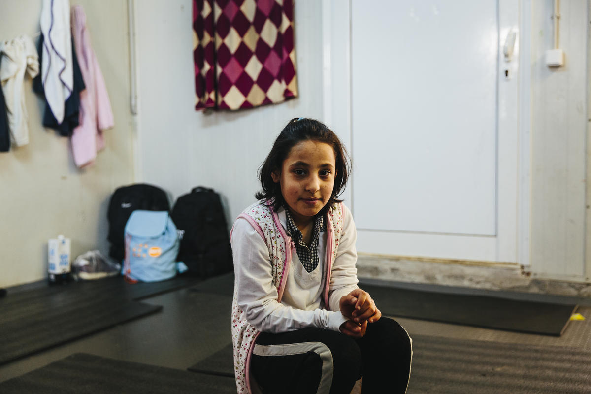 A seven-year-old Afghan asylum-seeker pictured at the Fylakio reception and identification centre near the Greek-Turkish border, February 14 2020.