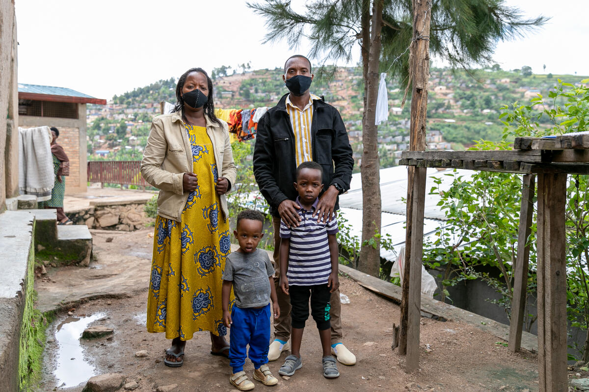 Rwanda. Clothing is distributed to refugees in  Mugombwa camp