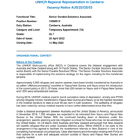 Vacancy Notice - Senior Durable Solutions Associate