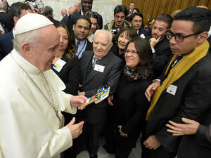Italy. Refugees meet with the Pope