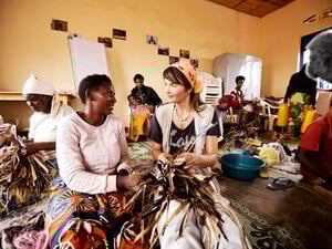 Rwanda. UNHCR Goodwill Ambassador Helena Christensen visits Burundian refugees in Rwanda