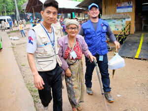 Thailand. Voluntary returnees leave shelters, bound for Myanmar