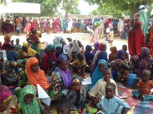 Niger. More than 40,000 people, mainly women and children, have crossed the border into Niger, fleeing  extreme violence in the Nigerian northern states