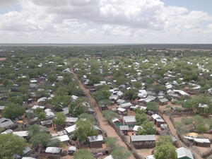 Kenya. Aerial view of Dadaab Refugee Camp