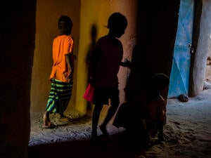 Young children play in the city of Gao, Mali, February 2019.