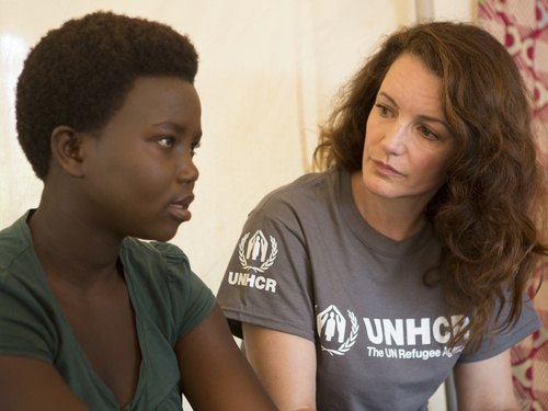 Rwanda. UNHCR Goodwill Ambassador Kristin Davis visits refugees