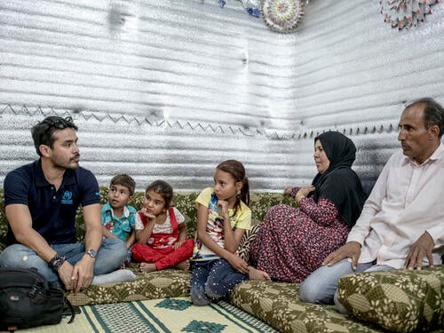Jordan. UNHCR High Profile Supporter Atom Araullo visits Azraq refugee camp