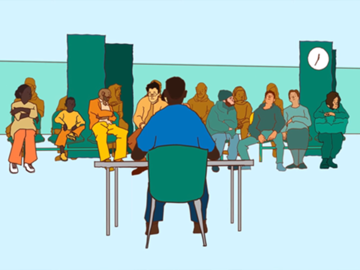 Illustration of a waiting room
