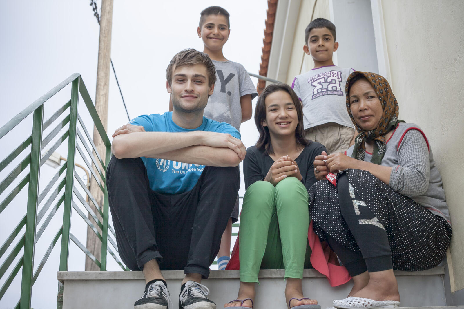 Greece. UNHCR High Profile Supporter Douglas Booth visits refugees