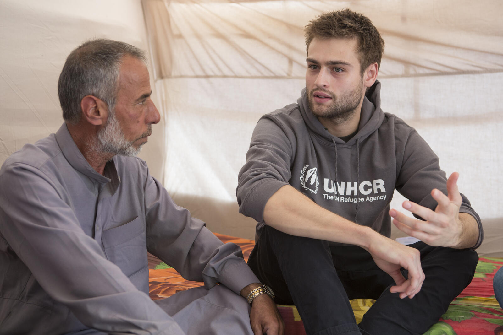  Iraq. UNHCR High Profile Supporter Douglas Booth visits refugees and IDPs