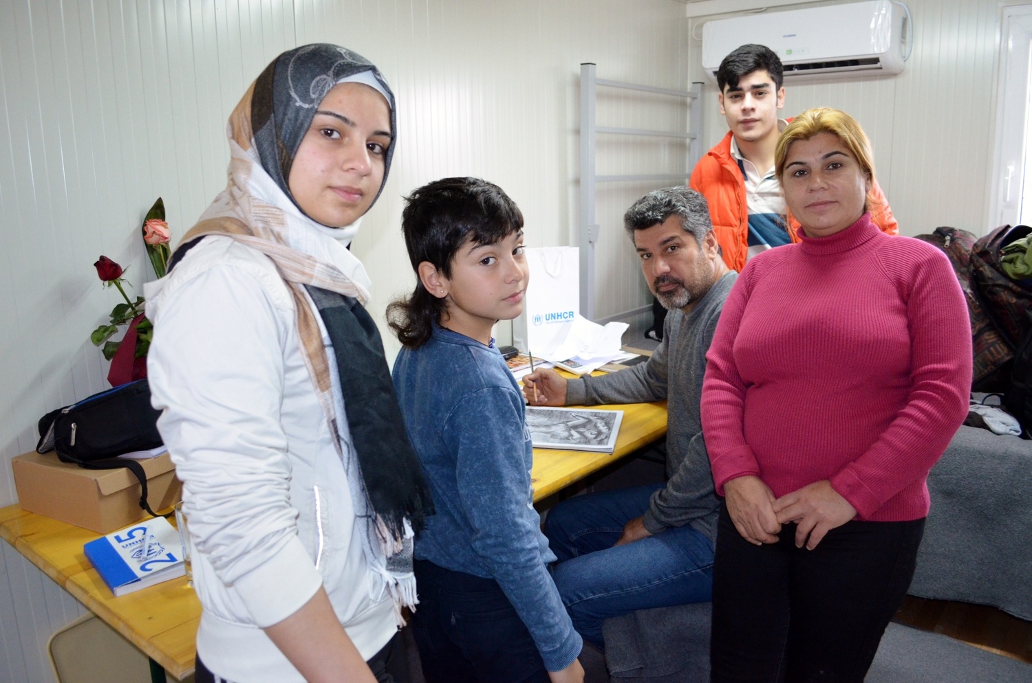 Former Yugoslav Republic of Macedonia. Syrian family keeps harmony despite difficult circumstances