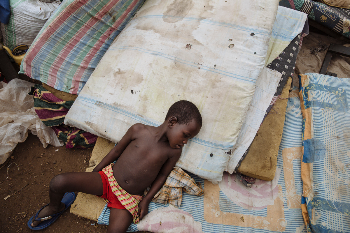 Uganda. South Sudanese refugees at the Imvepi reception centre