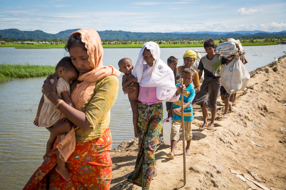 Bangladesh. New Rohingya arrivals at transit centre