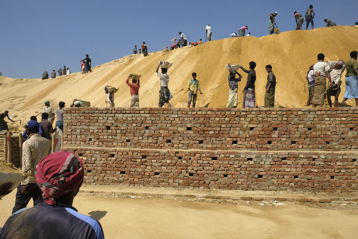 Bangladesh. UNHCR staff visit to Rohingya refugees in Kutupalong mega camp in Cox's Bazar.