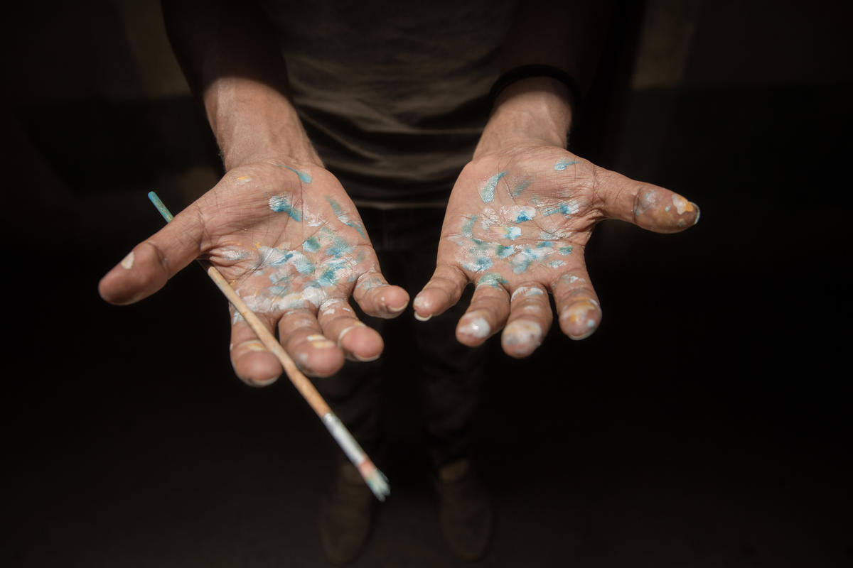 Libya. Art provides comfort and hope for Eritrean refugee