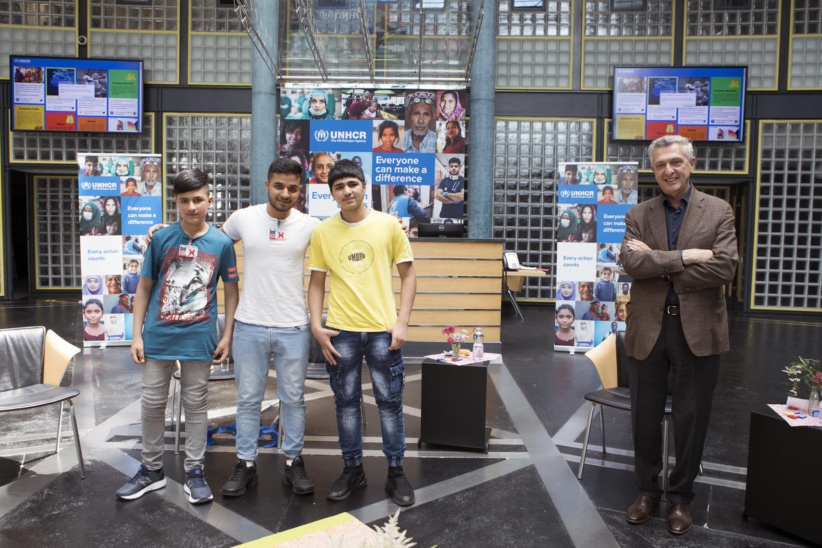 Switzerland. UNHCR Filippo Grandi meets with unaccompanied and separated children.
