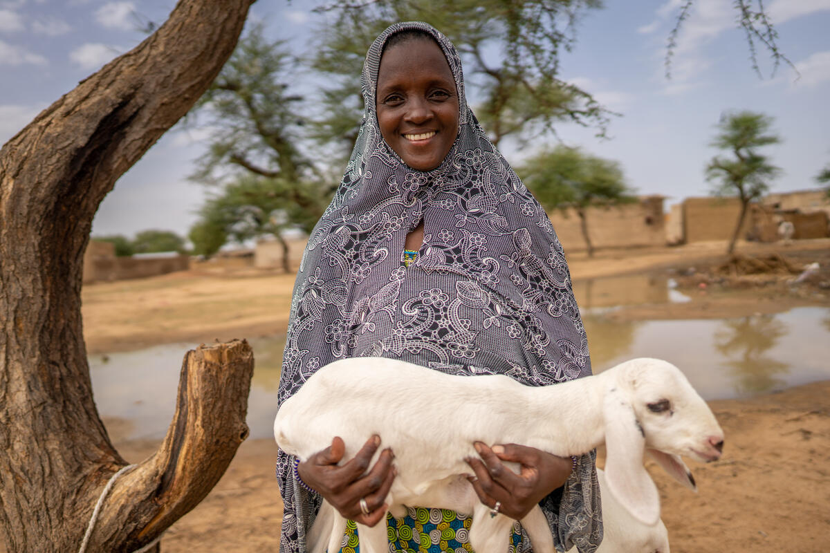 Burkina Faso. Internally displaced woman and member of agricultural cooperative