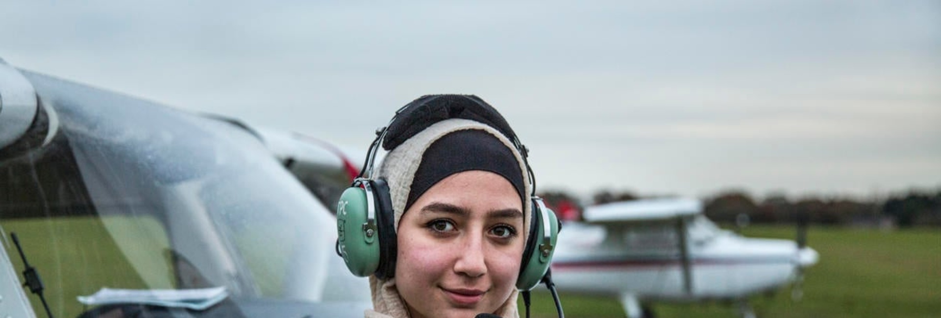 United Kingdom. Young Syrian refugee learns to fly