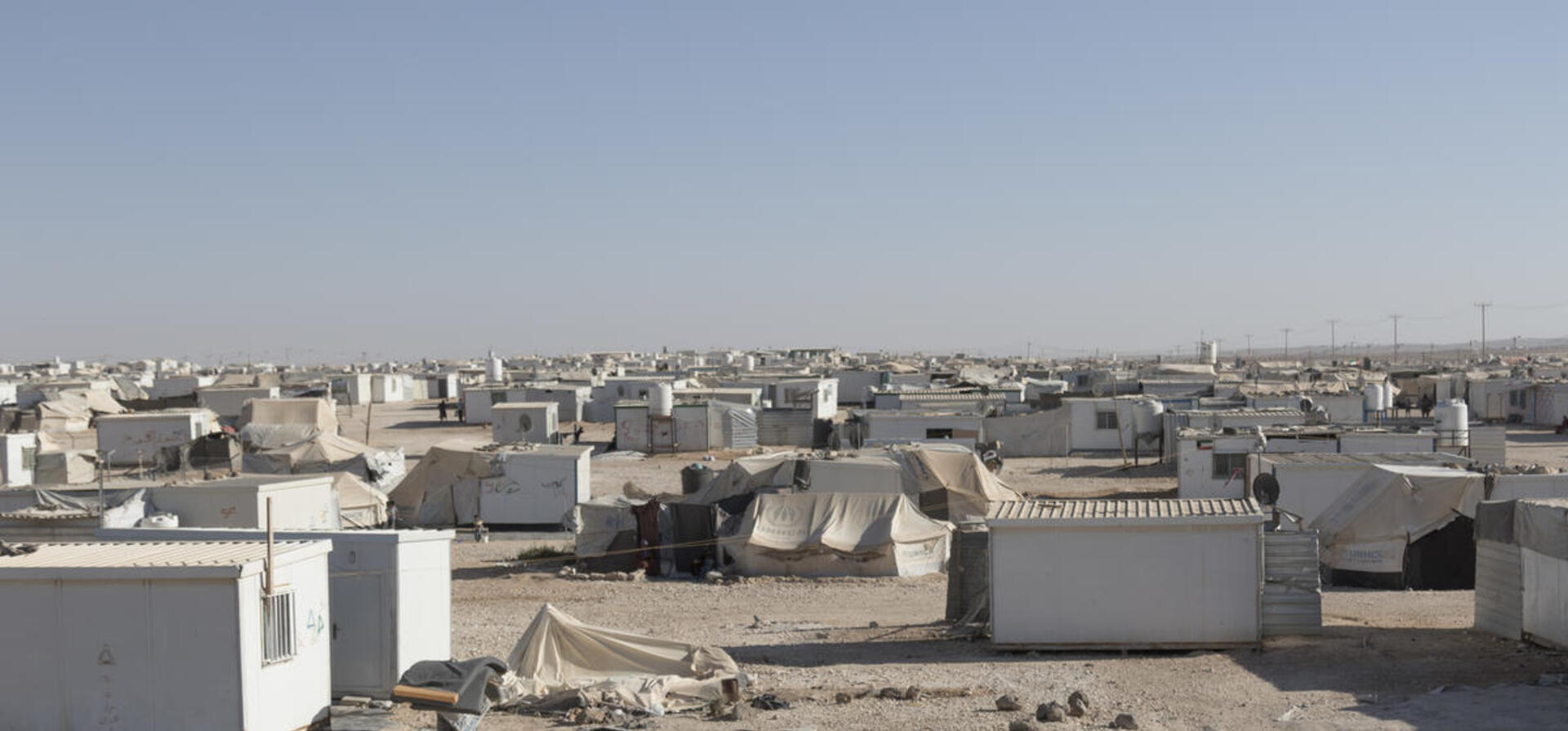 Jordan. Overview of Za'atari refugee camp.