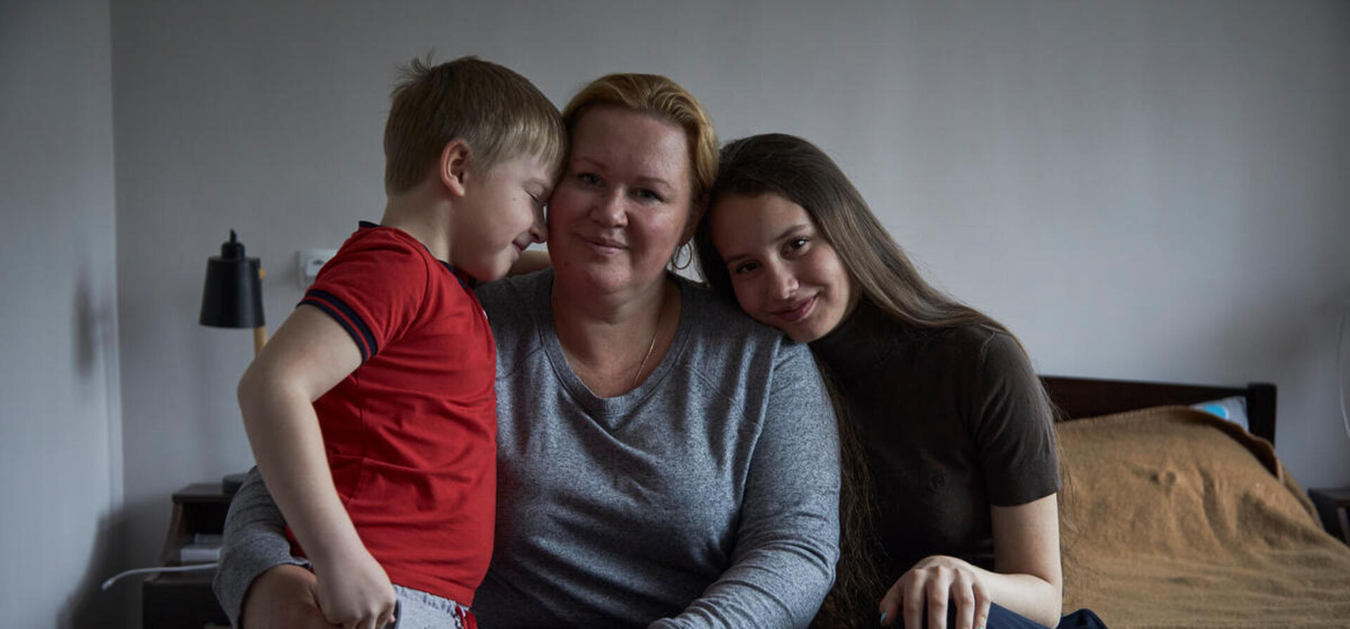 Moldova. Urkainian family in temporary accommodation